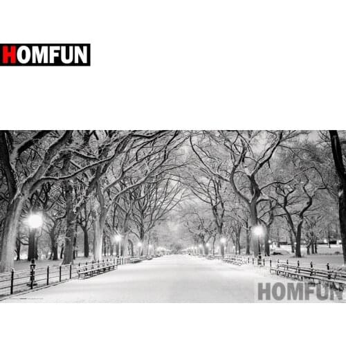 HOMFUN Rhinestone Painting Crystal Decor Diy Diamond Painting "Snow scenery" 3D Cross Stitch Pattern Diamond Embroidery A27095