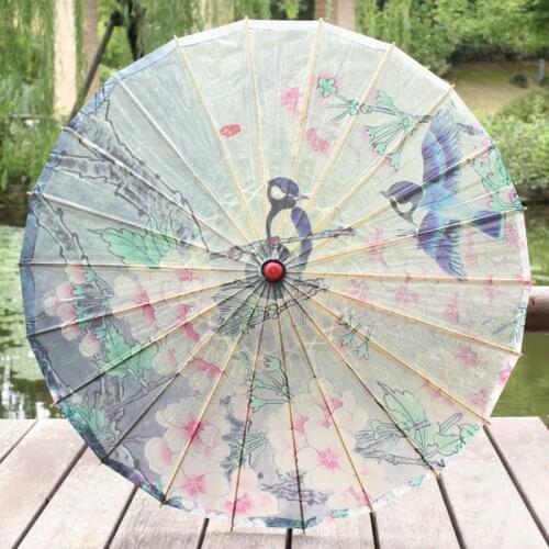 Classical Oiled Paper Umbrella Rain And Sun Handmade Ancient China Style Decorated Wedding Party Photography Prop Paper Umbrella