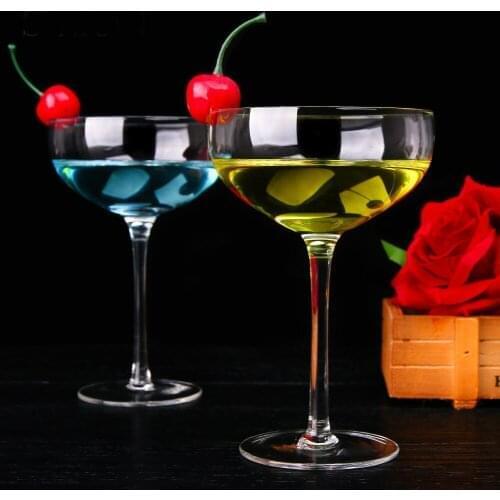 2pcs Cocktail Crystal Glass Cup Creative Flying Saucer Margaret Cups Wine Goblet Shot Birthday Christmas Gift Utensil