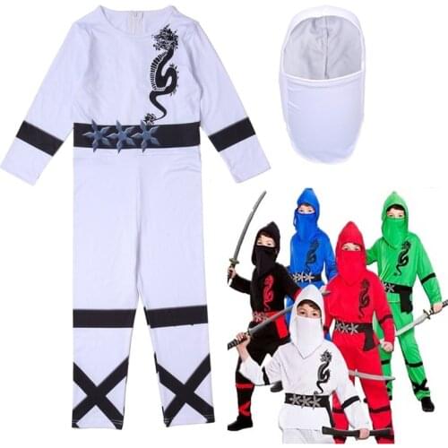 Boys Ninjago Costumes Fantasia Party Dress Up Carnival Halloween Costume For Anime Ninja Cosplay Superhero Jumpsuit E41K75