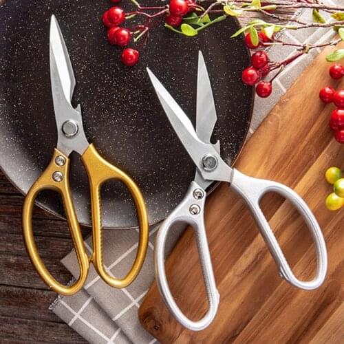 Aluminum Alloy Kitchen Scissors Chicken Bone Strong Scissor Stainless Steel Shears Knife Cut Meat Vegetables BBQ Cooking Tool