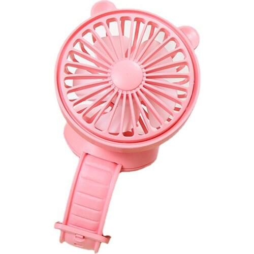 Cute Bear Hand-Held Fan Comfortable Wrist Strap Cartoon Portable Mini Fan For Outdoor Travel SUB Sale