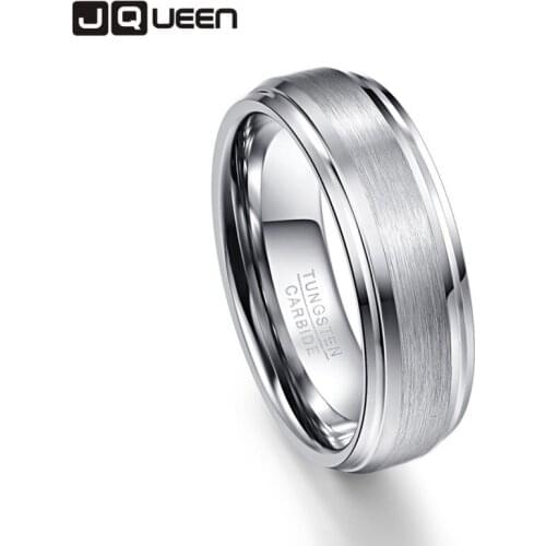 Silver Color Men Rings 100% Tungsten Carbide Wedding Bands Multi-size Anillos para hombres Pierscienie