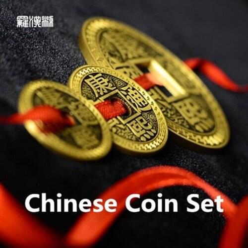 Chinese Coin Set (LuohanQian) Deluxe Chinese ancient Coin Magic Tricks Appearing/Vanishing Close Up For Professional Magicians
