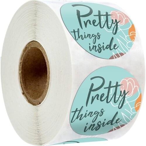 50-500pcs Exquisite New Styles 1inch "Pretty Things Inside" Stickers for Shopping Small Business Local Handmade Decor Labels