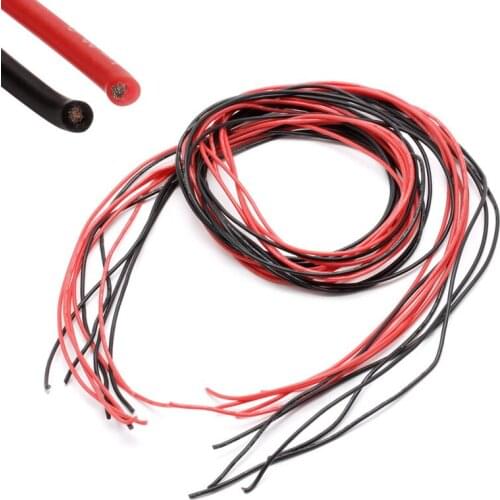 New 22AWG Gauge Wire Silicone Flexible Stranded V# Copper Cables 5m For RC Black Red