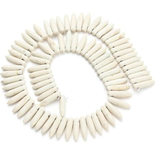 About 40cm/pack 0.5cm*2cm Loose Spacer DIY Jewelry Making White Irregular Created Beads Semi Precious Stones Beading F1249