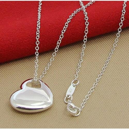 Wholesale Price Silver 925 Jewelry Necklace Fashion Elegant Heart Love Women Pendant Necklaces High Quality