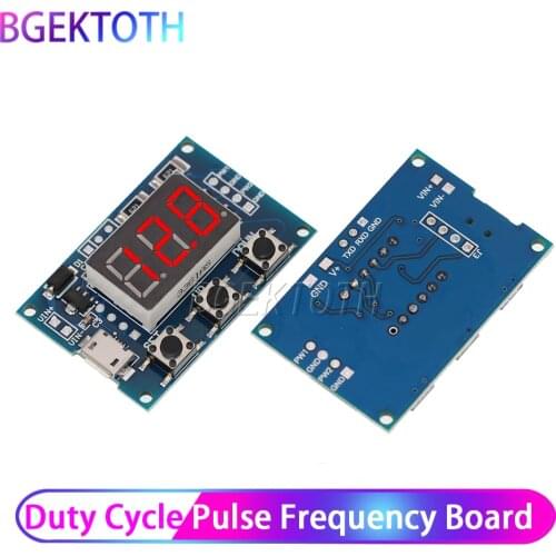 DC 5-30V Micro USB 5V Power Independent PWM Signal Generator 2 Channel Dual Way Digital LED Duty Cycle Pulse Frequency Board