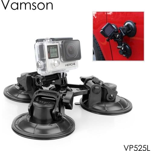 Vamson For Go Pro Car Windshield Suction Cup For GoPro Hero 7 6 5 4 for Xiaomi 2 Yi 4k for Sjcam for mobile phones VP525L