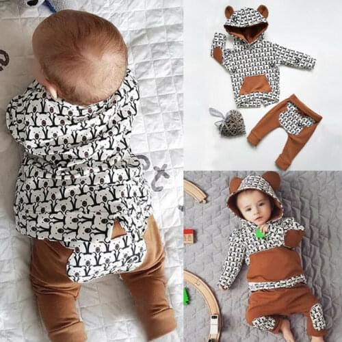 PUDCOCO Kids Baby Girl Boy Hoodie Tops Long Pants Leggings Clothes Outfit Set