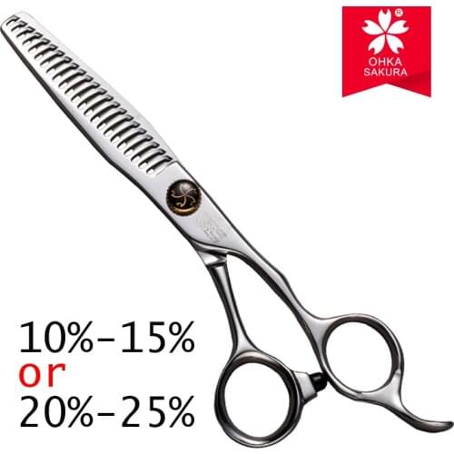 "SAKURA" Hair Stylist Salon Tools 6 High Quality 440C Hairdressing Thinning Shears Barber Shop Professional Thinner Scissors 015