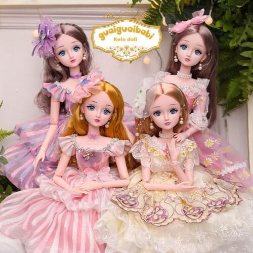 BJD Doll 1/3 60cm With Fashion Clothes Ball Jointed Soft Wig Vingl Head File Body Makeup Can Close Eyes For Girl Toys Gift