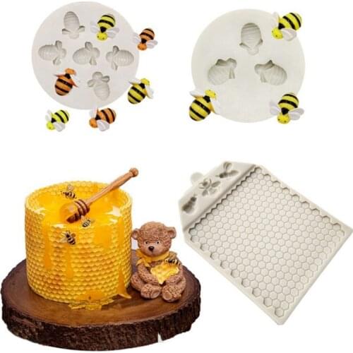Silicone Honeybee Mold Party Fondant Molds for Handmade Clay Resin Soap Cake Baking Jelly Candy Pastry DIY Decorating Tools