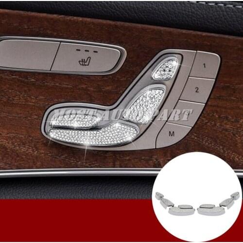 Rhinestone Style Seat Adjust Button Trim Cover For Benz E Class W213 2017-2020 Car Decoration Car Accesories Interior