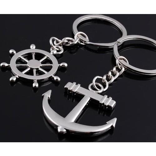 Creative ship rudder anchor couple keychain metal keychain accessories key ring couple small jewelry