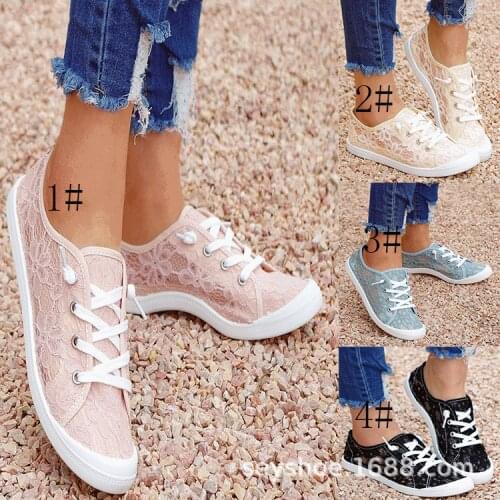 2021 Lace Hollow Out Breathable Shoes Autumn Winter Canvas Sneakers For Women Lace-Up Flats Vulcanize Shoes Zapatillas Mujer