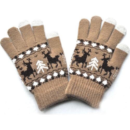 Winter Touch Screen unisex Gloves Mittens For Women Christmas Snowflake Full Finger Mitts Wrist Gloves Gants Femme Hiver 2018 T9