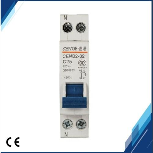 12 pcs free shipping price discount the most ideal residential distribution small circuit breaker DPN 1P+N25A 230V~ 50HZ/60HZ
