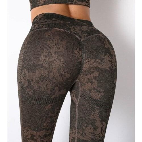 2012 Net Celebrity Seamless Slim Hip-lifting Yoga Pants Camouflage High-waisted Hips Sports Running Fitness Pants Women