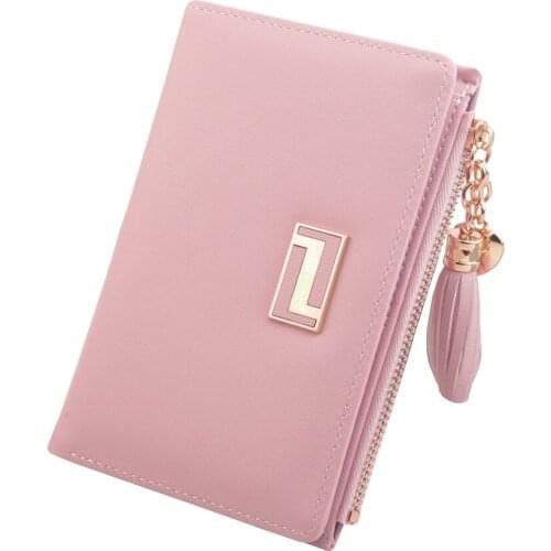 2021 Short Women Wallets Zipper Tassel Wallet Soft Leather Ladies Card Holder Slim Purse Female Wallet Small Cartera