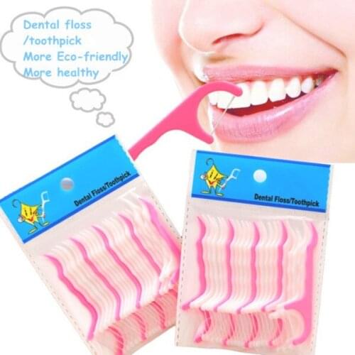 25pcs/lot 1bags Plastic Antimicrobial Toothpick Dental Floss Healthy Interdental Brush Teeth Pick Dental Flosser Free Shipping