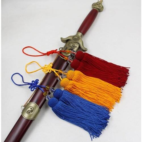 3 Colors High-grade Jiansui Taichi Martial Arts Competition Professional Use High Dense Root Sword Tassel Taiji Tassels