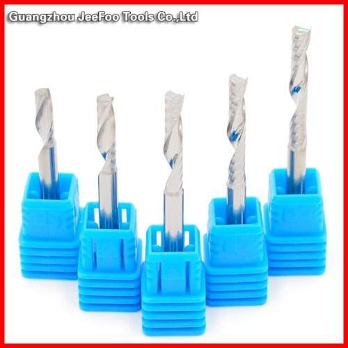 4mm 6mm Single Flute CNC Router Bits One Flute Spiral End Mills Carbide Milling Cutter Spiral PVC Cutter A Series