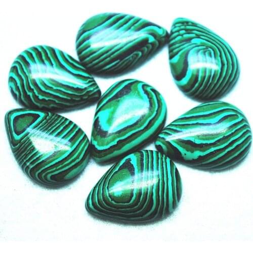 4pcs synthetic malachite stone cabochons teardrops shape 18x25mm wholesale price with best quality jewelry findings and componen