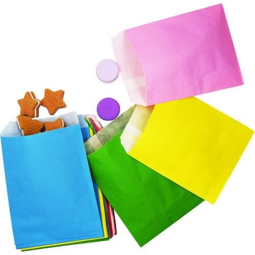 5-50pcs Candy Gift Bag Baking Bags Kraft Treat Craft Paper Popcorn Food Safe Bakery Party Favor Packaging Bags 13*18cm