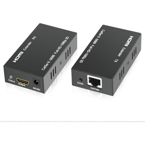 50m HD 1080P HDMI-compatible Extender 1x1 Splitter HDMI-compatible Sender Receiver Cable With Cat6 RJ45 Cable For projector HDTV