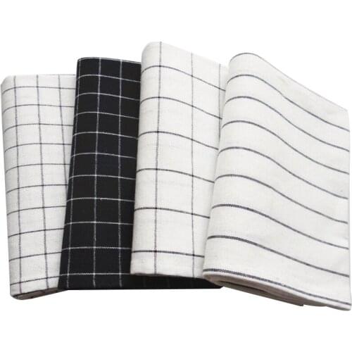 Promotion! 4Pcs Cotton Table Napkins Cloth Grid Tea Towel Absorbent Scouring Pad Kitchen Towels Cleaning Cloth Handkerchief Part