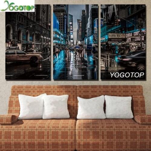 Diamond Embroidery 3 Panels New York City Night scenery Diy Mosaic diamond painting 5D Home Decor Full puzzle triptych ML1282