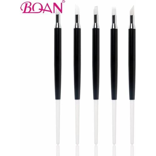 BQAN 5pcs/set Nail Art Silicone Head Sculpture Pen 3D Carving DIY Glitter Powder Liquid Manicure Dotting Brush Nail Tips Tool