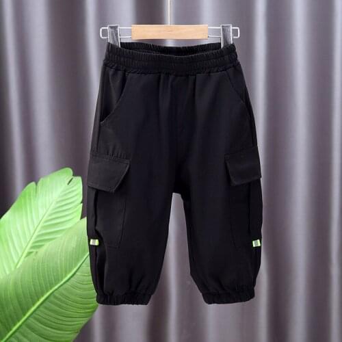 2021 Boys Pants Children Pants Solid Cargo Pants Teenage Girls Multi-pocket Trousers Kids Spring Boys Casual Pants Streetwear