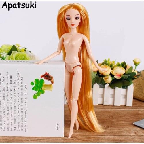 Kids Toy 1:6 Doll Head with Extremely Long Golden Hair DIY Accessories For 11.5" Dollhouse Head For 1/6 BJD Dolls Body