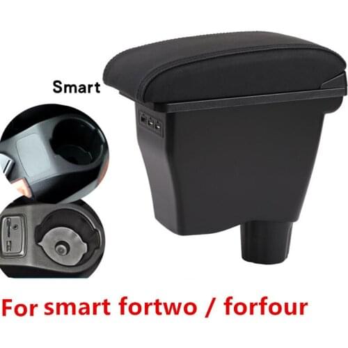 For smart fortwo armrest box For smart fortwo car center console smart forfour modification with usb no assembly