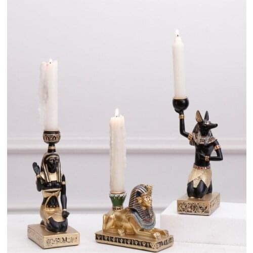 Ancient Egypt Anubis God Cat Sphinx Nefertis Aromatherapy Candlestick Atmosphere Decoration Desktop Bedroom Mini Crafts