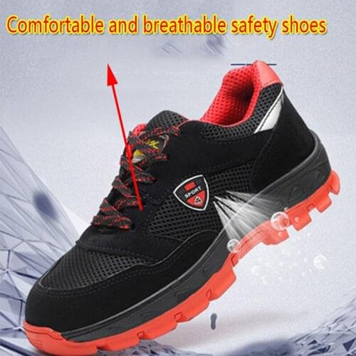 Mountaineering Breathable Non-slip Chuteira Beef Tendon Bottom Safty Boots Labor Insurance Shoes Man Anti-puncture Safety Shoes