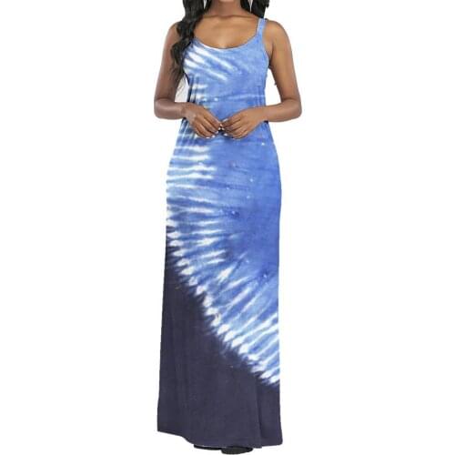 Elegant Women Dress Sleeveless Slim Geometric Stretchy O-Neck Summer Beach Long Dress Dresses