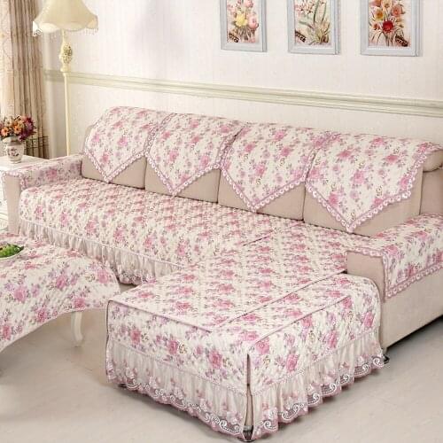 Purple European Style Garden Sofa Cover Reliefs Flower Sofa Towel Slipcover Non-slip Cushion Backrest Sofa Set For Living Room 4