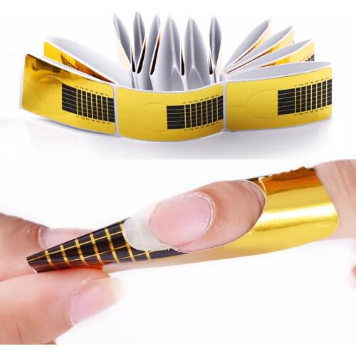 French Nail Form Tips Acrylic UV Gel Extension Curl Form Builder Nail Sticker Art Guide Mold Manicure Nail Art Tools