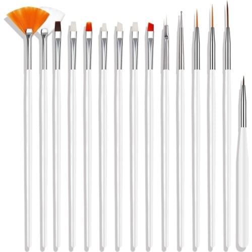 High Quality 15PCS/SET Acrylic Nail Art Brushes Design Painting Dotting Pens Tools Kits Sets Beauty Salon