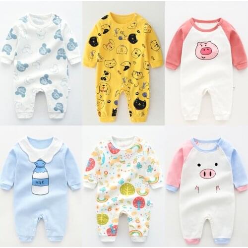 Infant Jumpsuit Autumn Romper Cartoon Print Baby Girl Boy Cotton Onesie Newborn Climbing Long Sleeve Rompers Baby Clothing