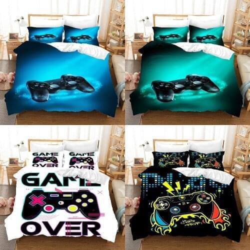 3D Digital Cartoon Gamer Print Bedding Set Game handle Print Design Duvet Cover SetsUS/AU/EU/RU Singe/Twin/Queen/King Size