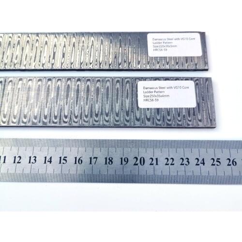 1Piece LADDER pattern damascus steel billet Knife blade blank knife making steel DIY knife