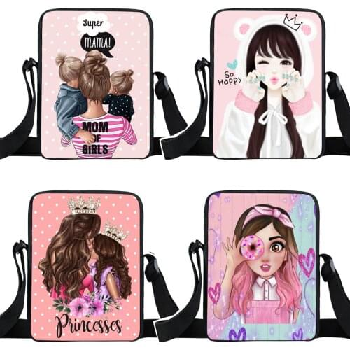 Cool Mom Print Mini Messenger Bag Women Handbag Ladies Totes Teenager Girls Small Shoulder Bag Mini Crossbody Bags Bookbags