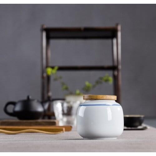 Mini Tea Caddy Ceramics Puer Tea Tea Storage Box Tea Jar Candy Jar Container Storage Box for Home Use Small Storage Chests