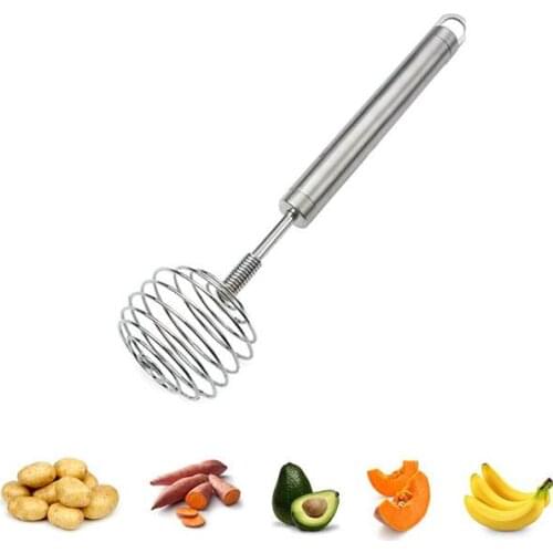 Multi-role Egg Whisk Potato Masher Stainless Steel Spiral shape Manual Whisk Frother Blender Egg Beater Stirrer Kitchen Tool