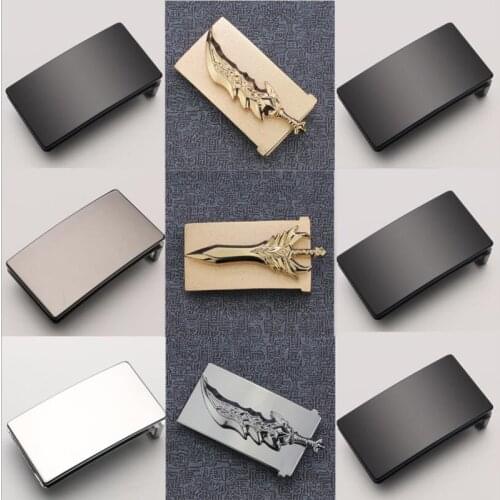 Smooth Buckle Men Zinc Alloy Belt Buckle designer belts mens high quality DIY Leather Craft Jeans Accessories Supply 3.3cm
